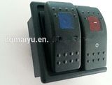 2 Gangs Rocker Switch Panel 12V-24V Waterproof Rocker Switch