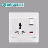 White Plastic Panel 13A Multi-Function Socket with Switch OEM