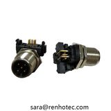 Circular Waterproof Connector Right Angle M12 5pin PCB Mount Socket
