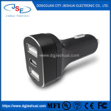 Dongguan Hot Selling 5V 5.4A Three Ports Phone USB Car Charger with LED Flashlight and Type C Connector for Car Use