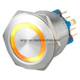 25mm Latching 2no2nc Waterproof Stainless Steel Push Button Switch (Ring Illuminated)