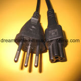1.2m Black Inmetro Approval Brazilian AC Power Cord with IEC C5