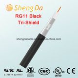 Rg11 Tri-Shield Black 75 Ohms Coaxial Drop Cable