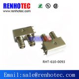 Dual Right Angel Female PCB Connector BNC