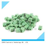 300V 10A 2 Positions 3.5mm Pitch Pluggable Terminal Block Green
