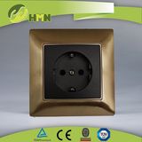 TUV Certified Golden Metal Schuko Socket