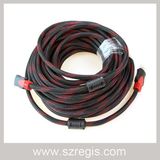 Two Magnetic Ring Copper-Clad Steel Knit Coaxial HDMI Cable