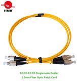 FC/PC-FC/PC Fiber Optic Patch Cord, Singlemode, Duplex, Yellow, 3.0mm, Custom Length