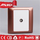 TV Satellite Electric Wall Socket with Brown Border