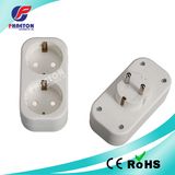 Europe Plug to 2 Way Europe Socket Adapter