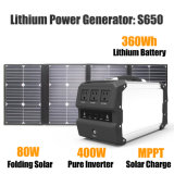 400W Portable UPS Battery Backup with 80W Foldable Solar Panel