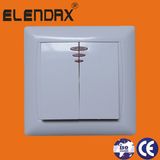Flush Mounted Two Gang One Way Switch with Neon Light (F6102)