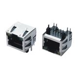 PCB Mount Shielded Single RJ45 Female Socket with Big LED