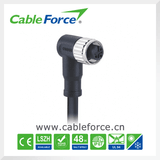 M12 Waterproof Connector, 3 Pin a Code Female Right Angled IP67 Circular Connector