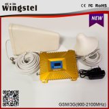 2018 Most Popular Gold Signal Amplifier Dual Band Cellphone Booster 900/2100MHz 2g 3G Signal Repeater