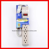 6 Sockets USA Surge Proetector Power Board Electrical Power Strip Power Socket with Switch, LAN Surge Protection with USB Port, UL Tap