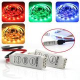 Red and Black Wire 3 Key Mini RGB LED Controller