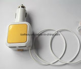 Retractable Cable with 2 in 1 USB Output Micro USB and Lightning Car Charger