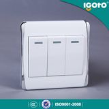 Igoto New Style Biritish Standard Chorming Frame 3gang Wall Switches