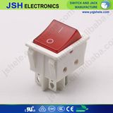 Waterproof Rocker Switch with Red Light 4pin From China Supplier