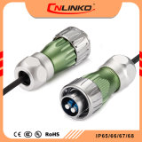 Metal Cover Great Protection Fiber Circular Connector IP65/IP67 Cable Connector for Optical Equipment