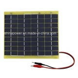5W Epoxy Solar Panel Charger with Battery Clips Diode
