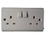 BS 1363 13A 2 Gang Switched Socket with Single Pole