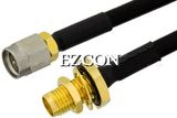SMA Male to SMA Female Bulkhead Semi-Flexible Precision Cable