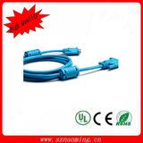 Gold-Plated VGA Male to Male Connection Cable - Transparent Blue