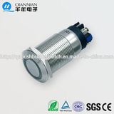 19mm 1no Nc/2no 2nc Resetable Self-Locking Flat Ring Illuminated IP67 Ik10 Push Button Switch