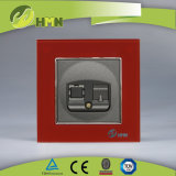 TUV Certified EU Standard New Style Red Glass Panel Tel Socket