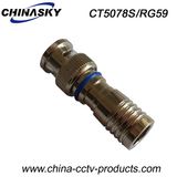 Waterproof CCTV Male Compression BNC Adapter for Rg59 Cable (CT5078S/RG59)