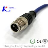 M12 2, 3, 4, 5, 6, 12, 17, 19 Pin Shielding Molded Waterproof Male RF Electronic Sensor Connector