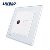 Manufacturer Luxury White PC Two Gang TV Tel Socket Vl-W292vt-11/12/13