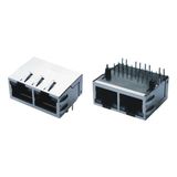 1000 Base 1X2 Tab-Down RJ45 Connector with Transformer with LED