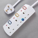 3 Way UK Switched Electrical Power Extension Socket
