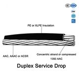 Duplex Triplex Quadruplex PVC/XLPE Overhead Bundled 10kv ABC Cable