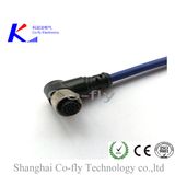 M12 17pin Waterproof Shielded Female Angle Molded Cable Connector