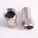 F Type Connector Rg59 RG6 Crimp-on RF Coaxial Cable Connector
