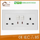 Double 13A Wall Socket with 2 Gang Switch