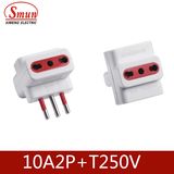 Italy Power Supply Plug 10A 2p+E 250V Extension Socket 3pin Plug