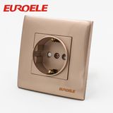 Good Brand Gold Color PC 1 Gang Schuko Socket