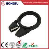 21p Black PVC Jacket Male to Male Scart Cable (SY032)