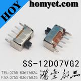 China Supplier Sale Electronic Toggle Switch, Vertical 2 Way Slide Switch Ss-12D07