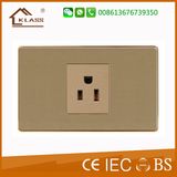 Brushed Stainless Steel 3pin Plug Wall Socket
