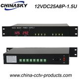 25 AMP LED Display CCTV Rackmount Power Supply (12VDC25A8P-1.5U)