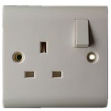 BS 1363 13A 1gang Switched Socket with Single Pole