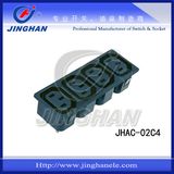 Jhac-02c4 Manufacturing OEM Best Price Plastic AC Power Socket 4 Sockets