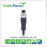 M8 6 Pin Male Stright Circular Connector for Sensor and Actuators with Molded Cable