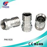 Rg59 RG6 F CATV Crimp Connector for Coaxial Cable